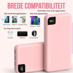 Strex Powerbanks|Powerbanks<Powerbank 27.000mAh Roze