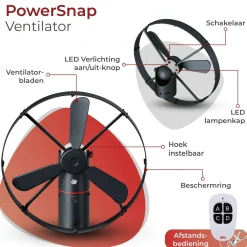 Caliber Ventilators>PowerSnap 12V Ventilator 540 CFM met LED