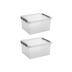 Sunware Opbergmanden En- Kratten>Q-line - Opbergbox - 36L - 2-delig