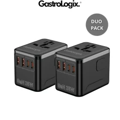 Gastrologix. Stekkers & Kabels|Wereldstekkers>Reis Wereldstekker Snellader 180 landen DUO