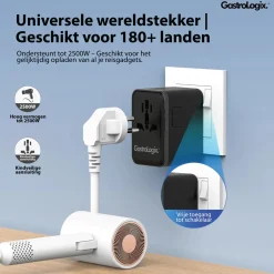 Gastrologix. Stekkers & Kabels|Wereldstekkers>Reis Wereldstekker Snellader 180 landen DUO