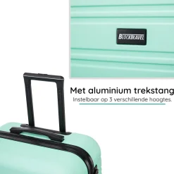 Blocktravel Koffers & Trolleys<Reiskoffer L ABS 95L met TSA-slot en 360° wielen Mintgroen