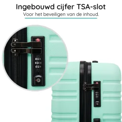 Blocktravel Koffers & Trolleys<Reiskoffer L ABS 95L met TSA-slot en 360° wielen Mintgroen