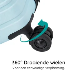 Blocktravel Koffers & Trolleys<Reiskoffer L ABS 95L met TSA-slot en 360° wielen Lichtblauw
