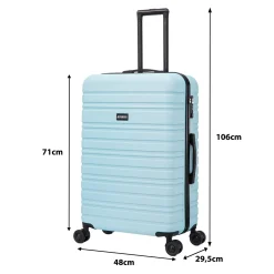 Blocktravel Koffers & Trolleys<Reiskoffer L ABS 95L met TSA-slot en 360° wielen Lichtblauw