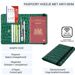 Dutch Shield Paspoorthoezen>RFID Paspoort Hoes - Anti Skim - Krokodil Style