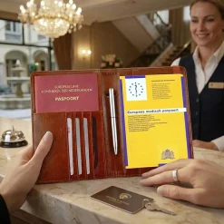 Dutch Shield Paspoorthoezen<RFID Medisch Paspoort Hoes - Anti Skim Bescherming Bruin