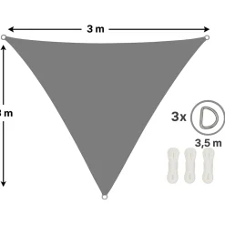 Cuhoc Schaduwdoeken>Schaduwdoek driehoekig 3x3x3 m - UV werend