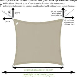 Buitenkado Schaduwdoeken>Schaduwdoek rechthoek - 2x3m - 5-dlg