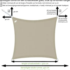 Buitenkado Schaduwdoeken<Schaduwdoek Waterdicht - 2.5x3.5m Creme