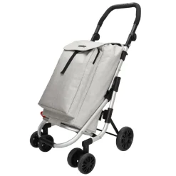 Beagles Boodschappentrolley'S<Shop&Go - Boodschappenkar - 4 wielen - 41L Lichtgrijs