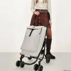 Beagles Boodschappentrolley'S<Shop&Go - Boodschappenkar - 4 wielen - 41L Lichtgrijs