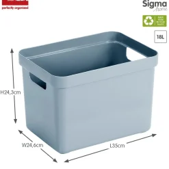 Sunware Opbergmanden En- Kratten<Sigma home - Opbergbox - 18L - 4-delig