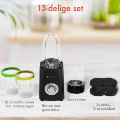 Kitchenbrothers Keukenapparaten>Smoothie Blender – 2-in-1 – Zilver