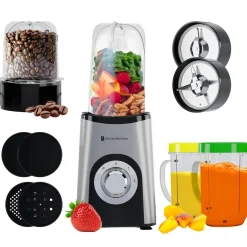Kitchenbrothers Keukenapparaten<Smoothie Blender – 2-in-1 – Zilver