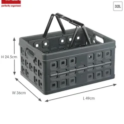 Sunware Opbergmanden En- Kratten<Square - Vouwkrat met handgreep - 32L - 2-dlg