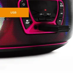 Denver Audio<TCL212BTB FM-Radio Incl. Bluetooth Boombox Roze - Zwart