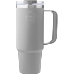 Aya&ida Wateropslag & -Zuivering|Drink- & Thermosflessen<Thermosbeker Thermocup with staw 885 ml Lichtgrijs