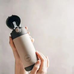 Aya&ida Wateropslag & -Zuivering|Drink- & Thermosflessen<Thermosfles Drinking Bottle Kids straw 350 Cream-Beige