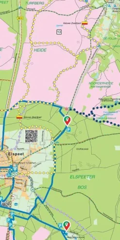 Falk Wandelkaarten|Wandelkaarten<Toeristische Regiokaart Noord-Veluwe