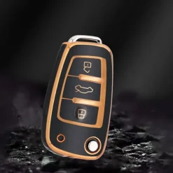 Dutch Shield Autosleutelhoesjes>TPU Sleutelhoesje voor Audi goud C3