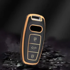 Dutch Shield Autosleutelhoesjes>TPU Sleutelhoesje voor Audi goud D3