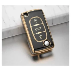 Dutch Shield Autosleutelhoesjes>TPU Sleutelhoesje voor Citroën goud D3