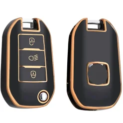 Dutch Shield Autosleutelhoesjes>TPU Sleutelhoesje voor Citroën goud A3B