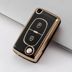 Dutch Shield Autosleutelhoesjes>TPU Sleutelhoesje voor Citroën goud D2