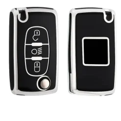 Dutch Shield Autosleutelhoesjes>TPU Sleutelhoesje voor Citroën zwart D3B