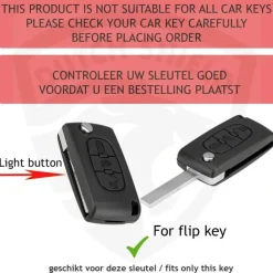 Dutch Shield Autosleutelhoesjes>TPU Sleutelhoesje voor Citroën zwart D3B
