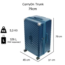 Carryon Koffers & Trolleys>Trunk Grote harde koffer 126 liter