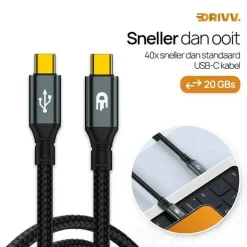 Drivv. Stekkers & Kabels>USB C naar USB C 3.2 Kabel - 3 Meter