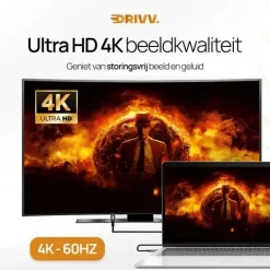 Drivv. Stekkers & Kabels>USB C naar USB C 3.2 Kabel - 3 Meter
