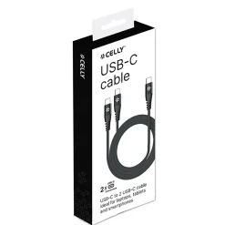 Celly Stekkers & Kabels<USB-C naar dubbele USB-C oplaadkabel 100W