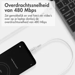 Imoshion Stekkers & Kabels<USB-C naar USB A kabel - 2 meter Wit