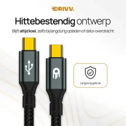 Drivv. Stekkers & Kabels<USB C naar USB C 3.2 Kabel - 2 Meter