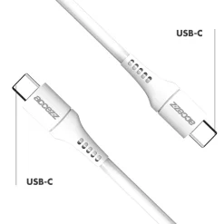 Accezz Stekkers & Kabels<USB-C naar USB-C kabel 0,2 meter Wit