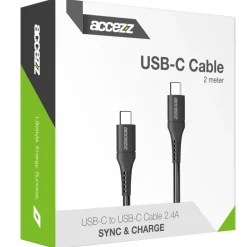Accezz Stekkers & Kabels<USB-C naar USB-C kabel 2 meter Wit
