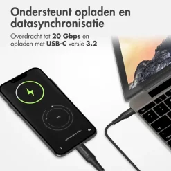 Imoshion Stekkers & Kabels<USB-C naar USB-C kabel 2 meter Zwart