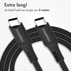 Imoshion Stekkers & Kabels<USB-C naar USB-C kabel 2 meter Zwart
