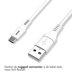 Accezz Stekkers & Kabels<USB-C naar USB kabel 2 meter Wit
