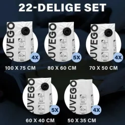 Luvego Packing Cubes<Vacuumzakken - 22 Delig - met Handpomp