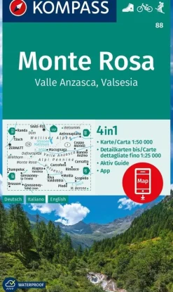 Kompass Wandelkaarten<Wandelkaart WK88 Monte Rosa