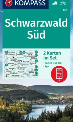 Kompass Wandelkaarten<Wandelkaart WK887 Schwarzwald Süd