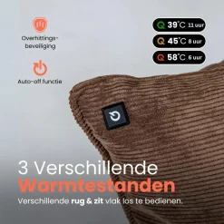 Qnuss Warmtekussens<Warmtekussen Ribstof 45x45 Donker Bruin