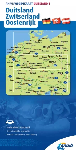 ANWB Wegenkaarten & Atlassen|Wegenkaarten<Wegenkaart Duitsland, Zwitserland en Oostenrijk