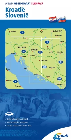 ANWB Wegenkaarten & Atlassen|Wegenkaarten<Wegenkaart Kroatië en Slovenië