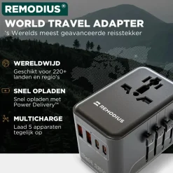 Remodius Stekkers & Kabels|Wereldstekkers<Wereldstekker + Universele Oplaadkabel