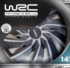 Wrc Autobanden & Accessoires>Wieldoppen 14" - zilver/zwart 4 stuks